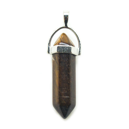 Tigers Eye Crystal double terminated pendant / necklace