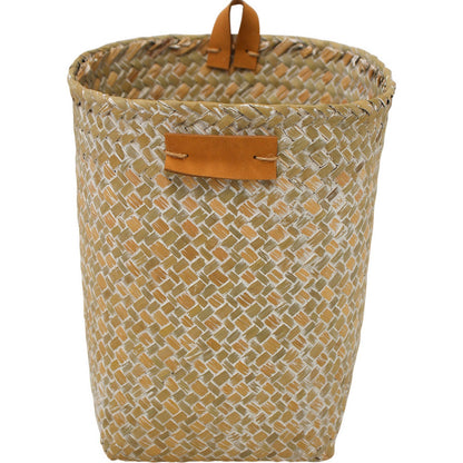 Woven basket planter pot