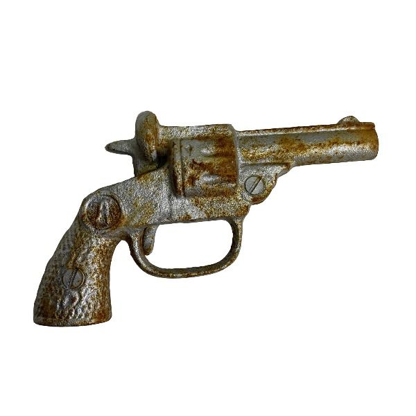 Vintage cast iron pistol gun statue