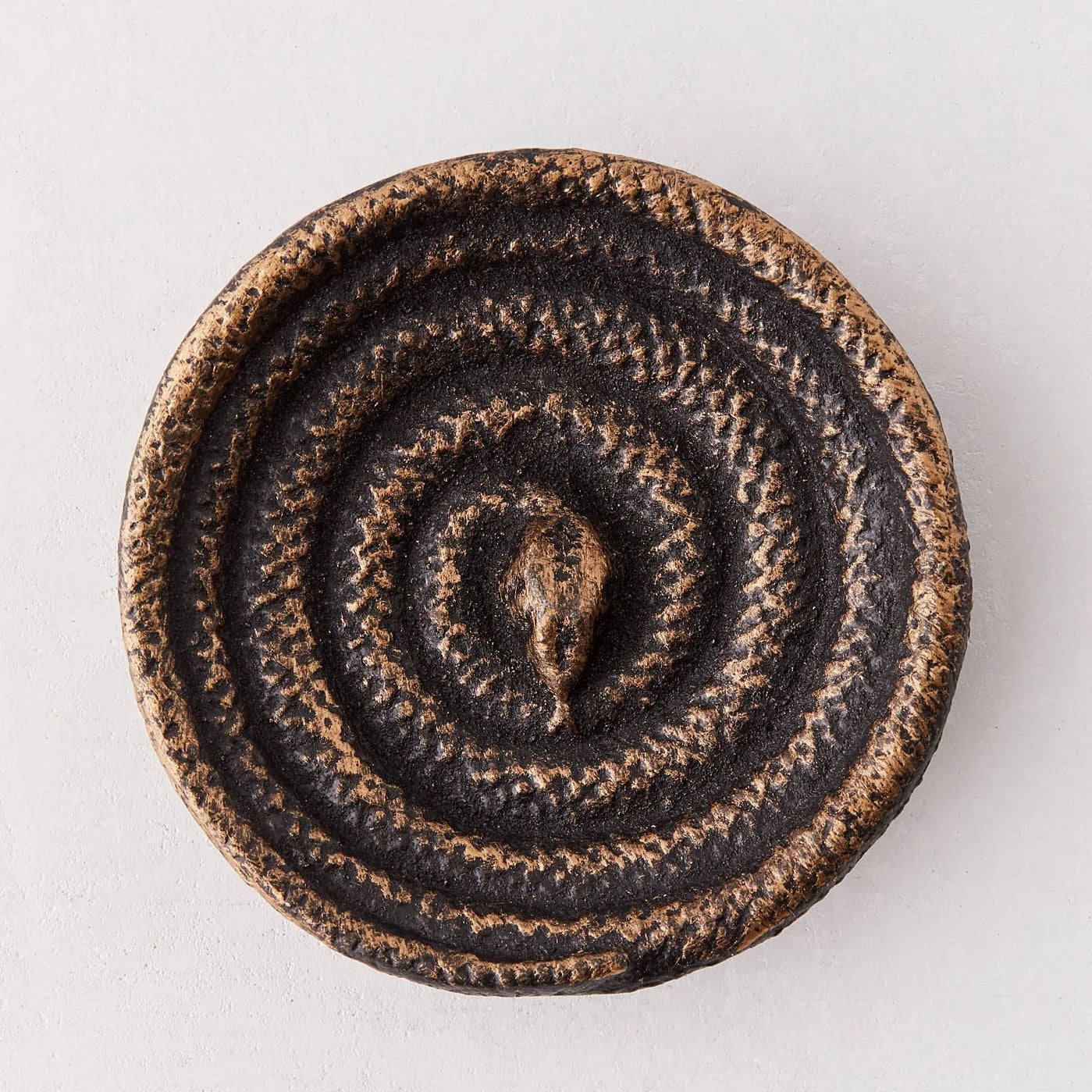 Vintage cast iron coiled serpent snake trinket dish