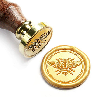 Bee wax seal / wooden brass sealing stamp