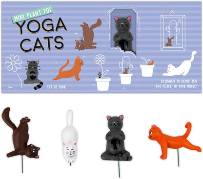 Yoga pussy cat pot planter mini statues