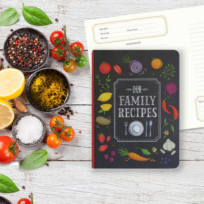 Hard cover family recipes journal