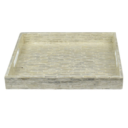 Handmade capiz shell pearl inlay rectangle tray S-L