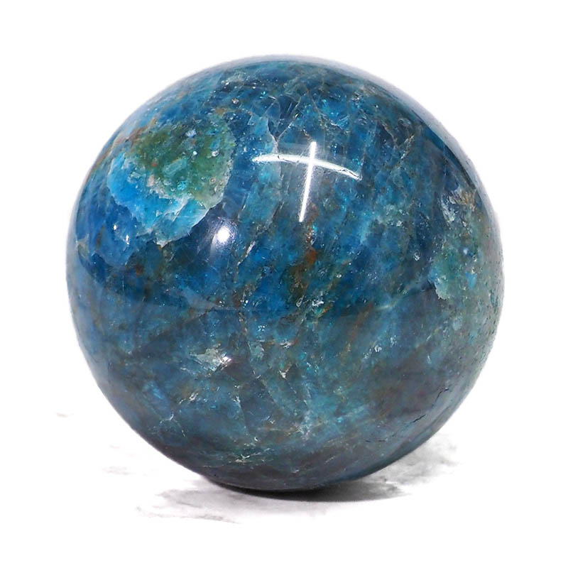 Blue apatite crystal sphere