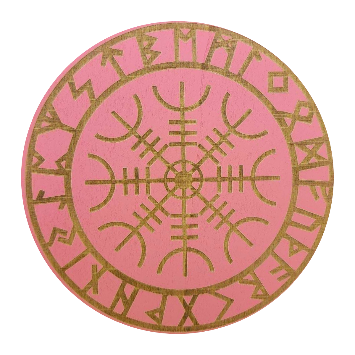Helm of Awe viking compass / witches crystal grid wooden plate