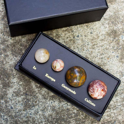 Crystal spheres gift box desk set of Jupiter's moons