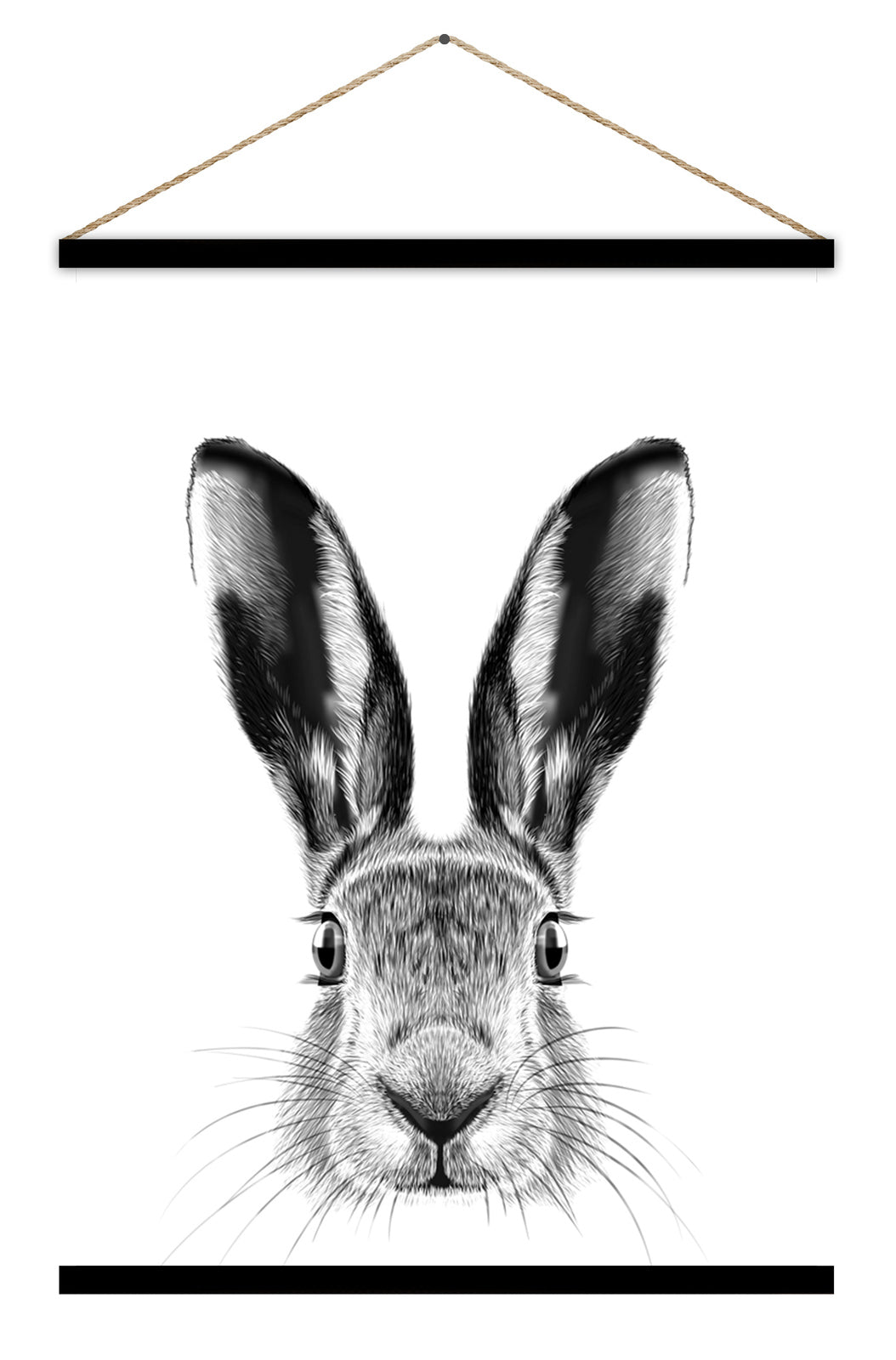 Rabbit hanging scroll poster print