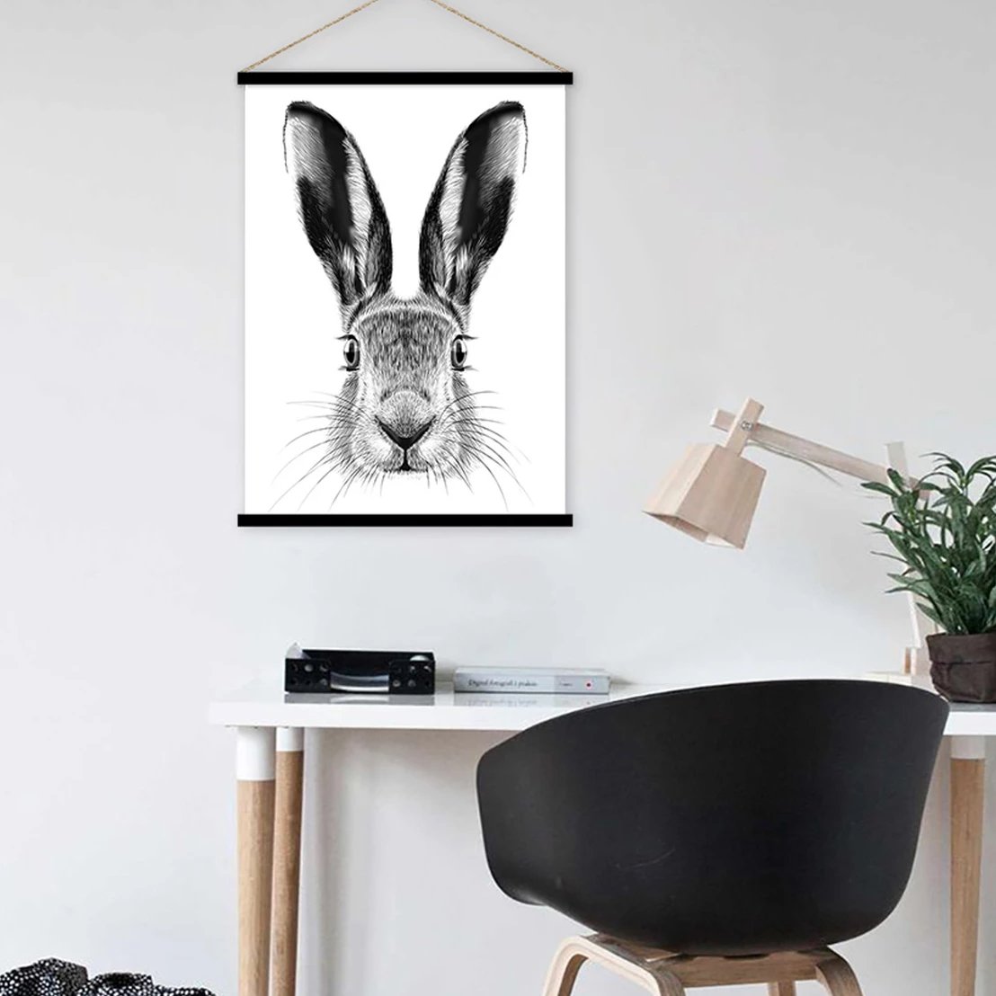 Rabbit hanging scroll poster print