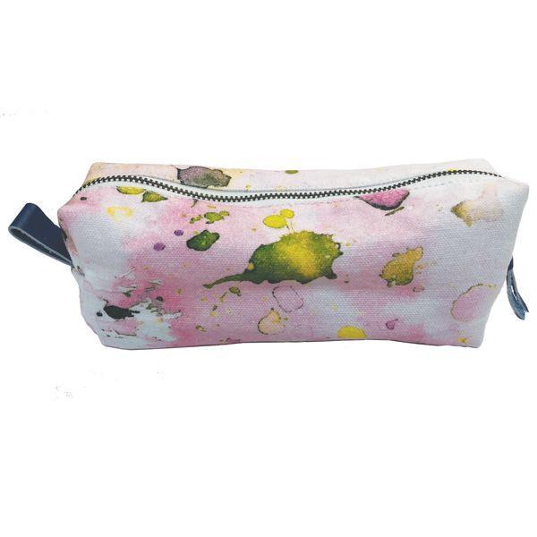 Pink splotch makeup pouch / pencil case