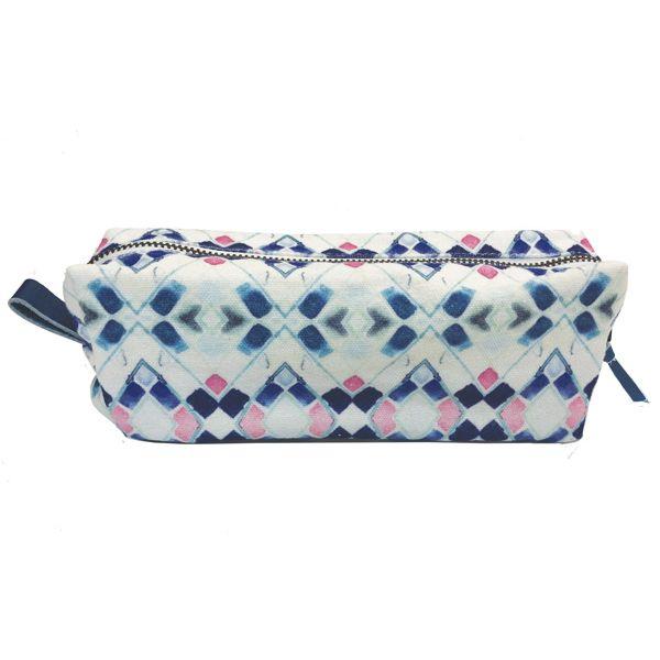 Blue pattern makeup pouch / pencil case