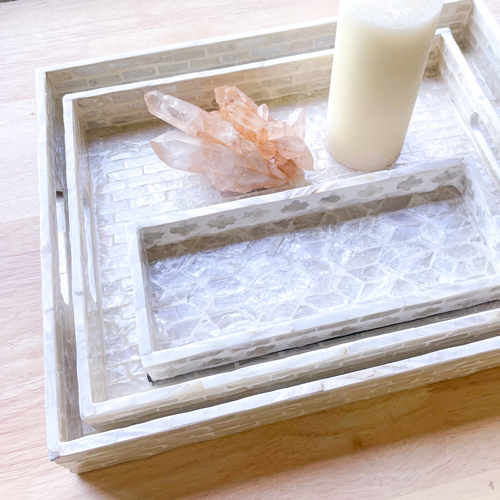 Handmade capiz shell pearl inlay rectangle tray S-L – Six Things Shop ...