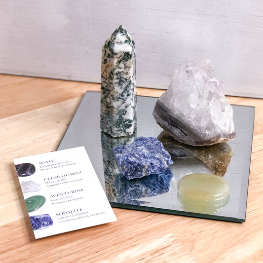 Crystal box - anxiety healing crystal pack - 4 crystal set