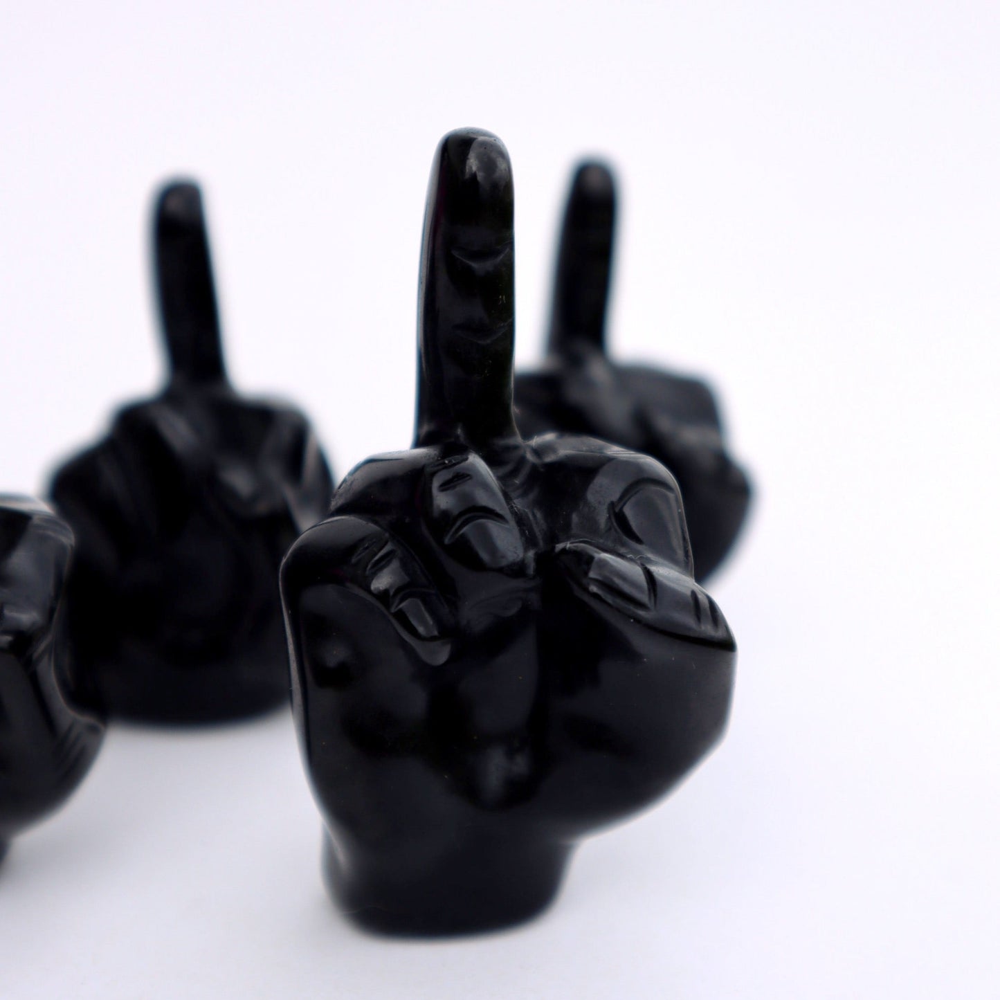 F OFF Crystal / rude finger obsidian crystal to help you chill the fuck out