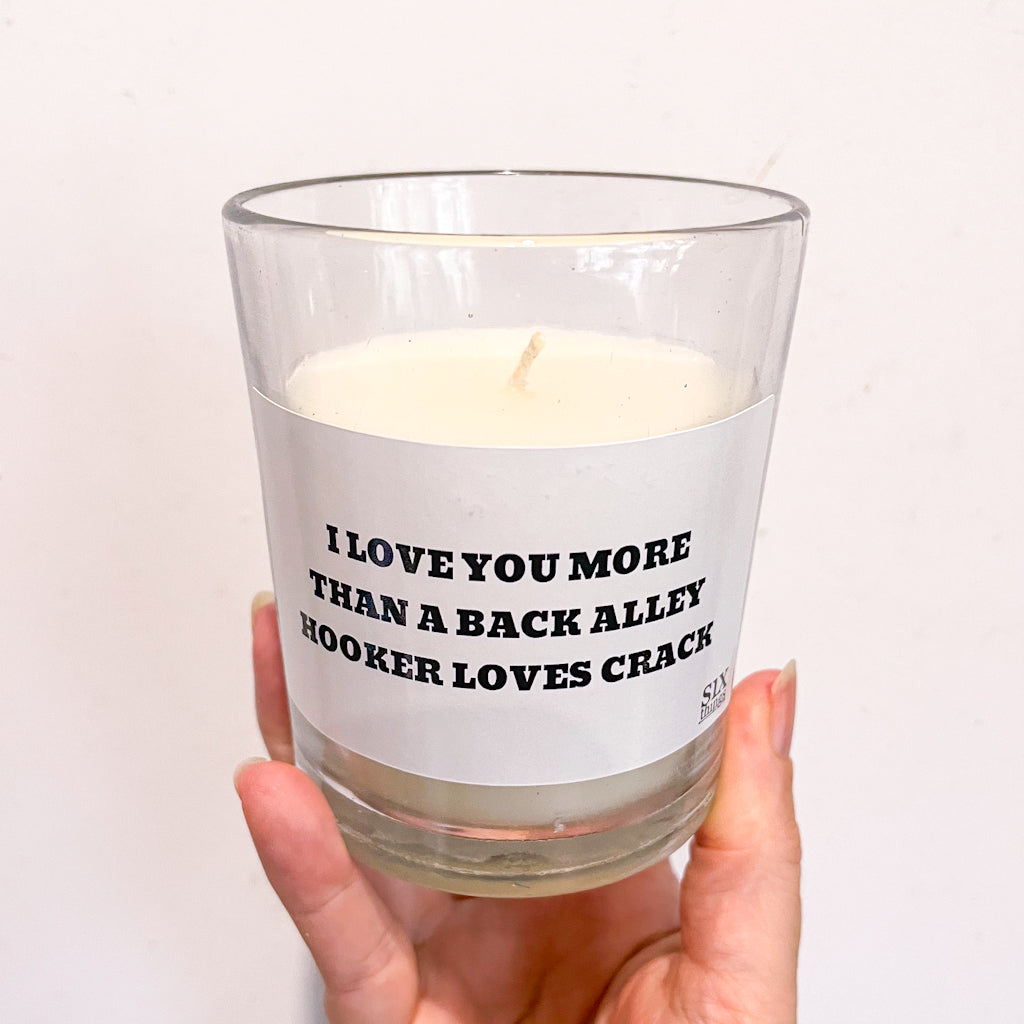 Back alley hooker loves crack naughty fun candle