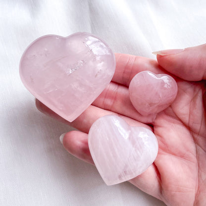 Rose quartz / Blue Calcite puffy heart shaped crystal