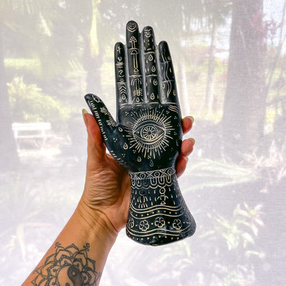 Third eye zodiac palm hand statue