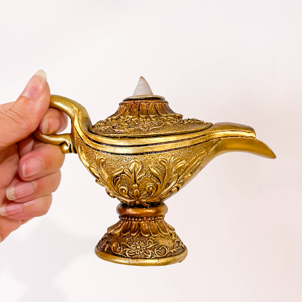 Magic Aladdin genie lamp incense holder pot
