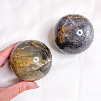 Black Moonstone crystal sphere large 6-7cm