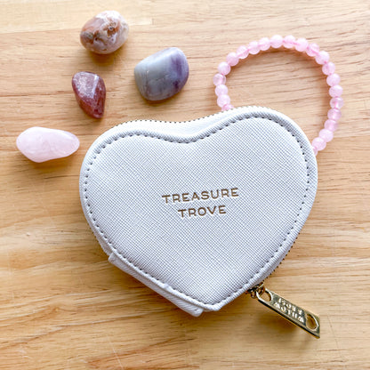 Treasure trove heart shaped crystal coin purse