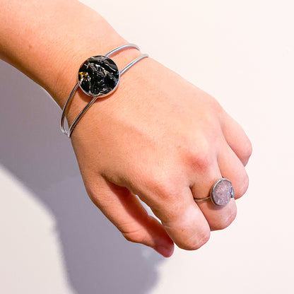 Crystal bangle bracelet - Rose quartz, Carnelian, Amethyst, or Obsidian