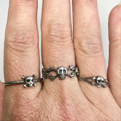 Skull sterling silver ring