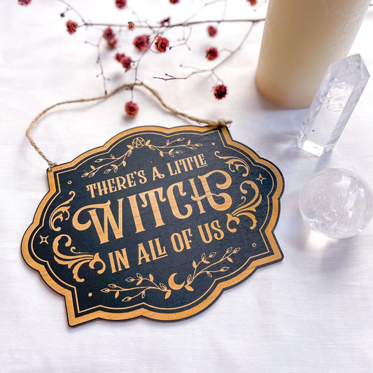 Witches wooden sign