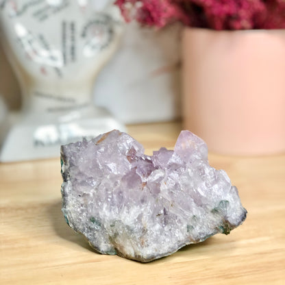 Lilac Amethyst crystal cluster statue M