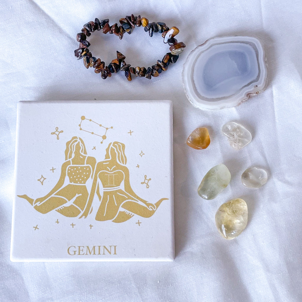 Gemini Zodiac star sign crystal lover kit