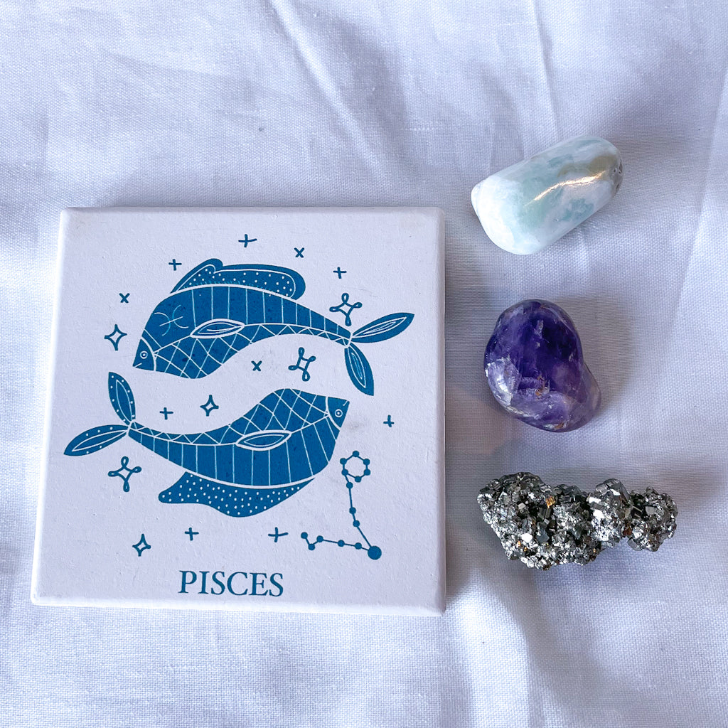 Pisces Zodiac star sign crystal lover kit