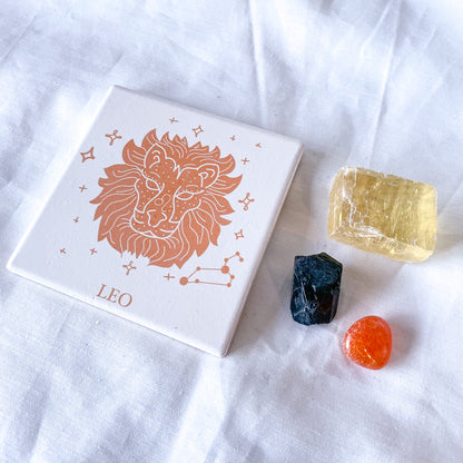 Leo Zodiac star sign crystal lover kit