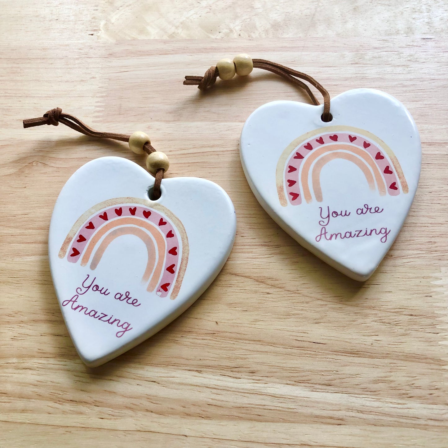 You are amazing heart ceramic tag