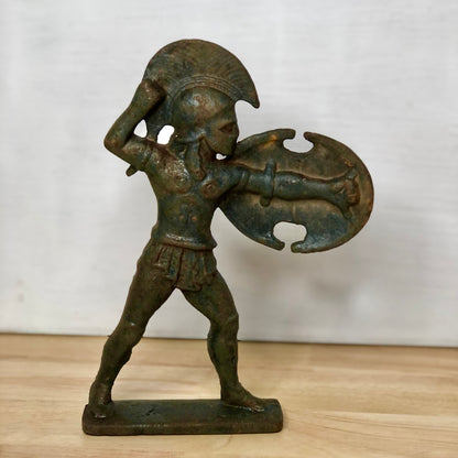 Spartan warrior vintage cast iron statue