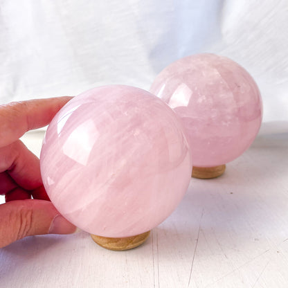 Rose Quartz crystal sphere ball