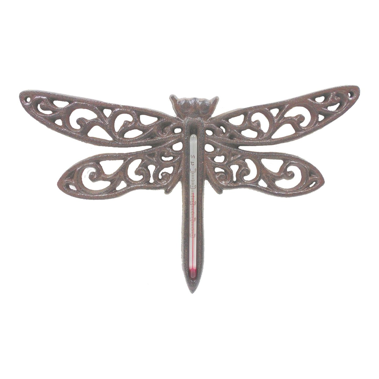 Cast iron Dragonfly garden thermometer wall hanging