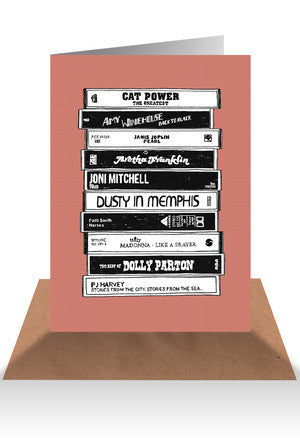 Cassette tape greeting card - Six Things - 9