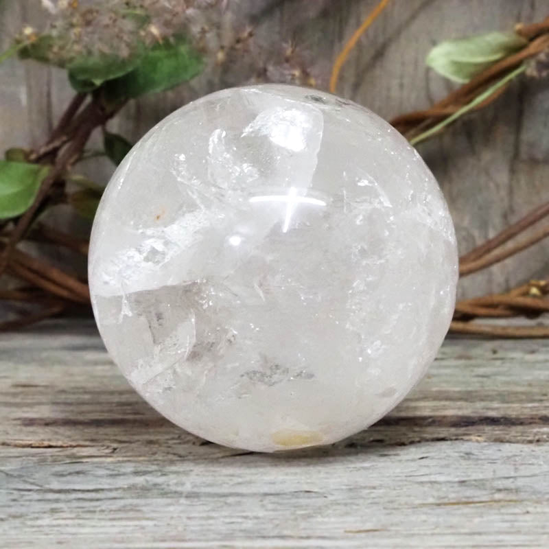 Clear optical calcite with rainbows polished sphere crystal ball