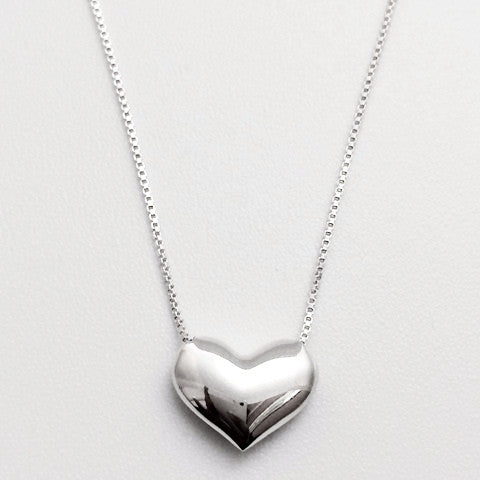 Solid heart sterling silver necklace - Six Things