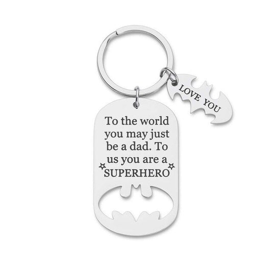 Dad batman superhero key chain / ring