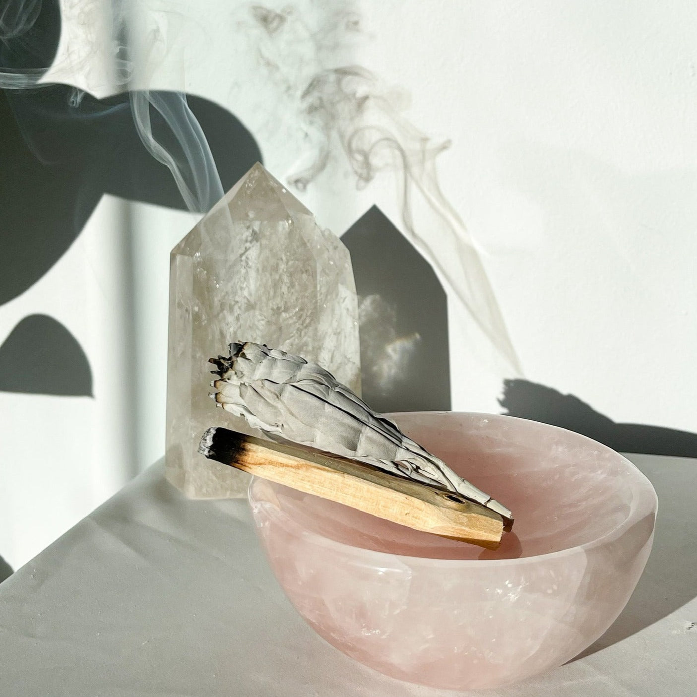 Rose quartz crystal bowl / carved dish large 1-1.5kg
