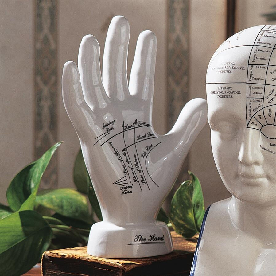 Large Palmistry hand vintage curio hand statue