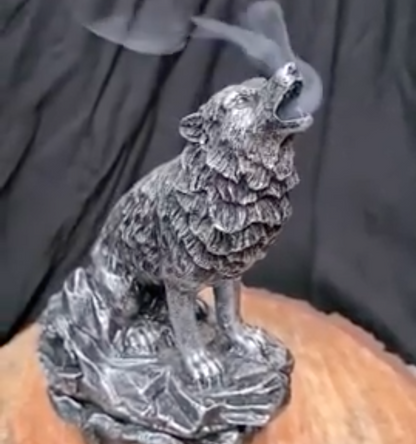 Howling at the moon, wolf incense holder