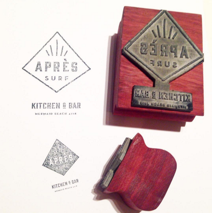 Custom made vintage style wooden stamp - Six Things - 7