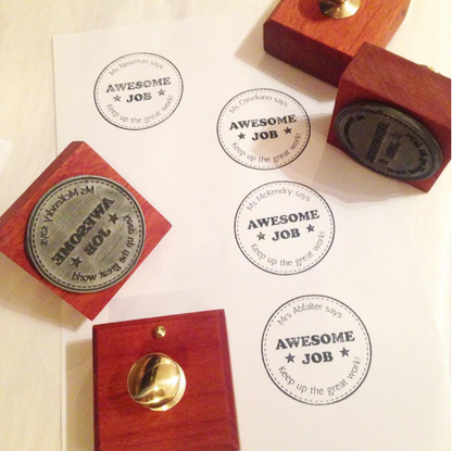 Custom made vintage style wooden stamp - Six Things - 10