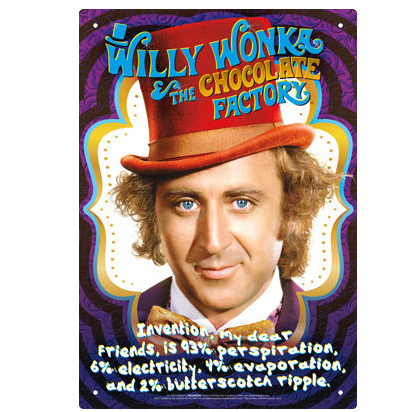 Willy wonka chocolate factory movie inspiration sign print