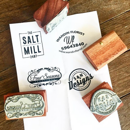 Custom made vintage style wooden stamp - business logo or wedding monogram - wood rubber stamp