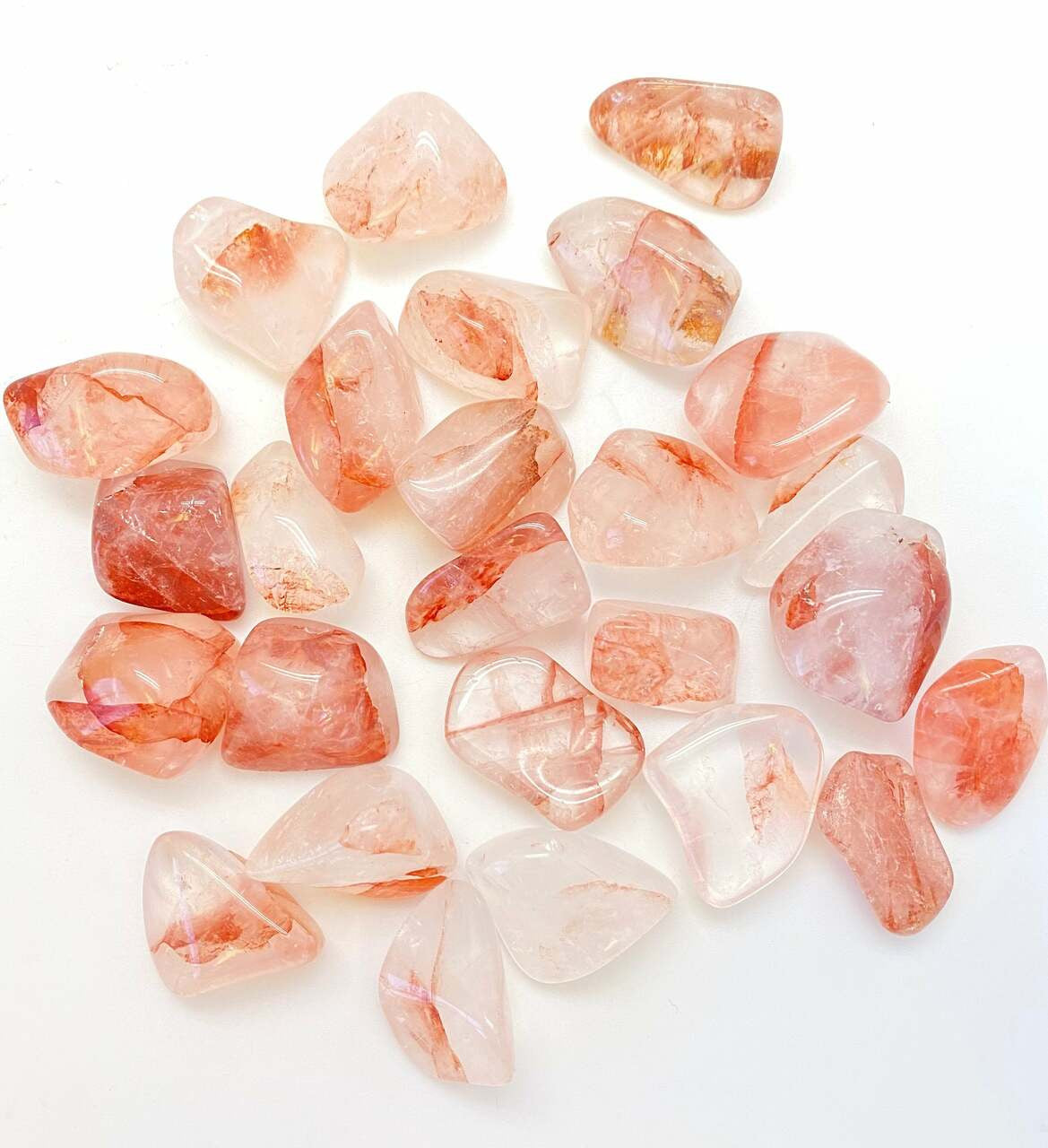 Fire quartz crystal tumble