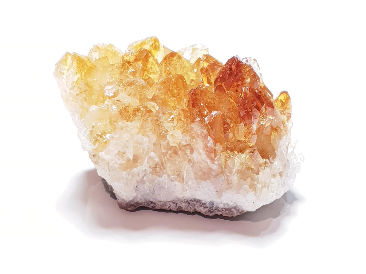 Raw citrine crystal cluster geode statue