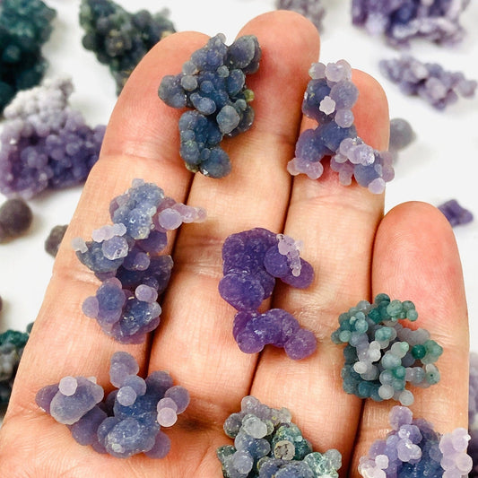 Grape agate crystal mini rough cluster