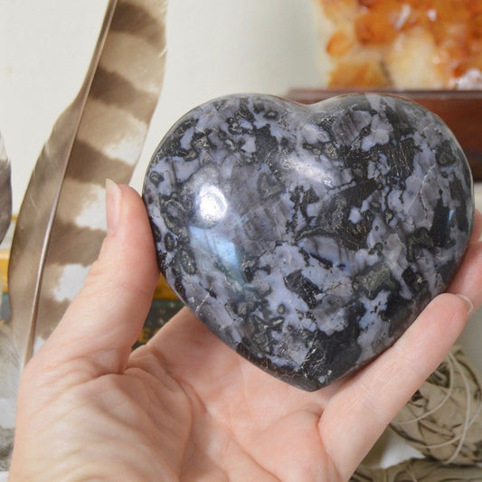 Large mystic merlinite puffy heart shaped crystal